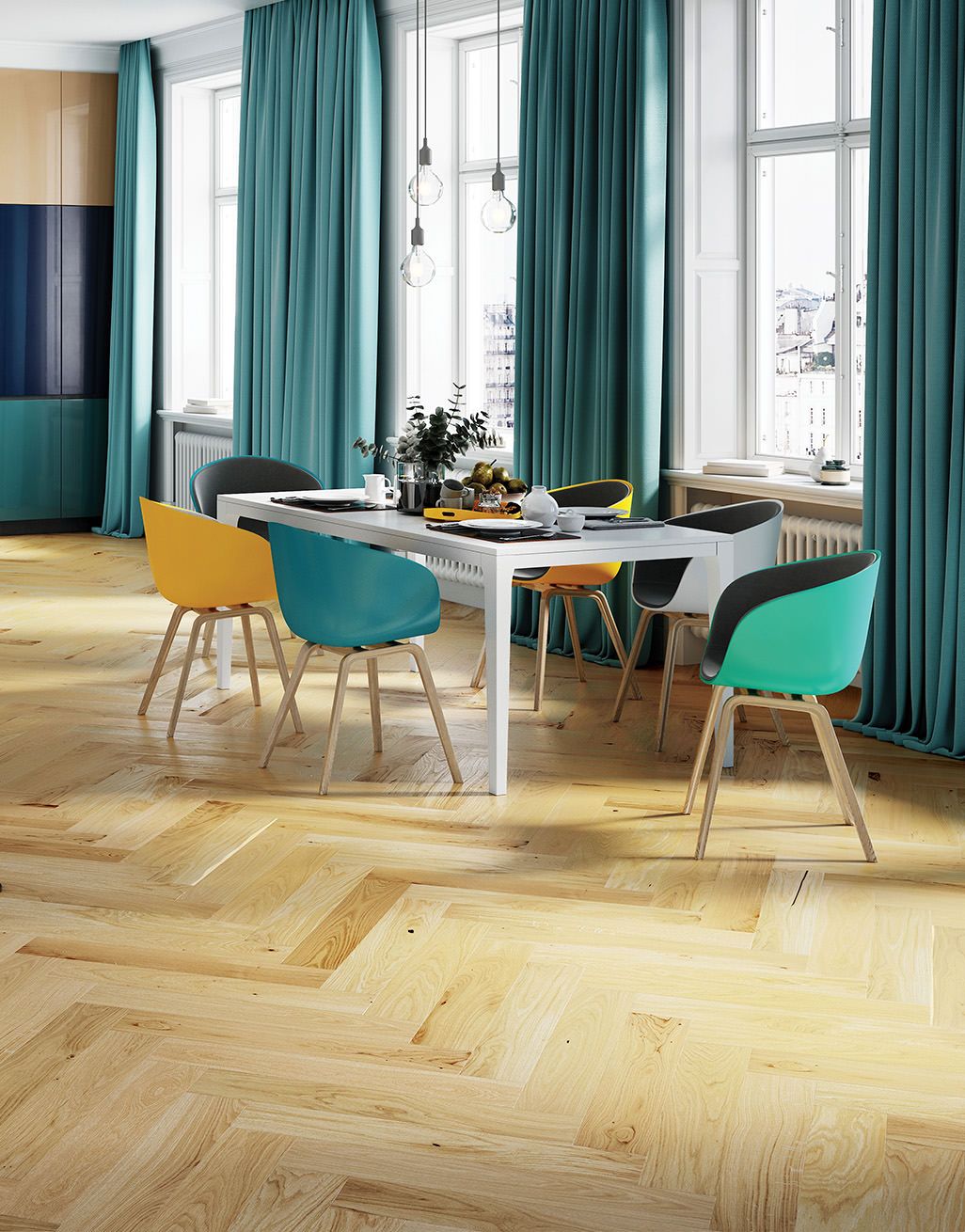 Marylebone Champagne Oak Brushed & Lacquered Engineered Wood Flooring 4