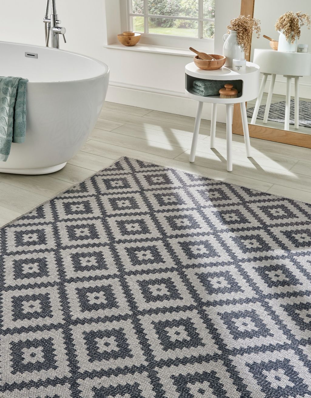 Slate Grey Aztec Rug 1