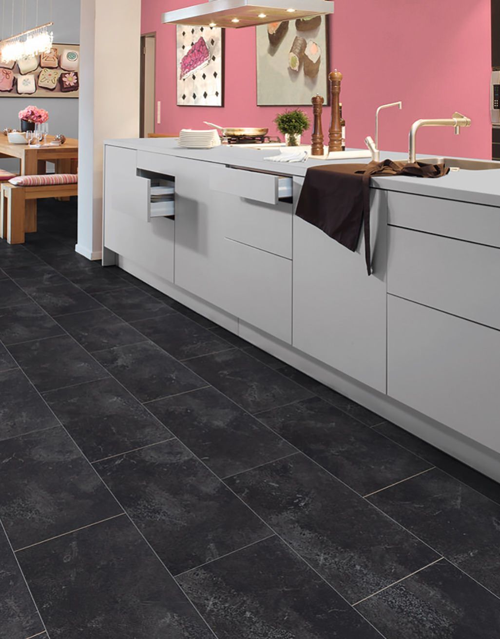 Verona Tile - Black Slate Laminate Flooring 1
