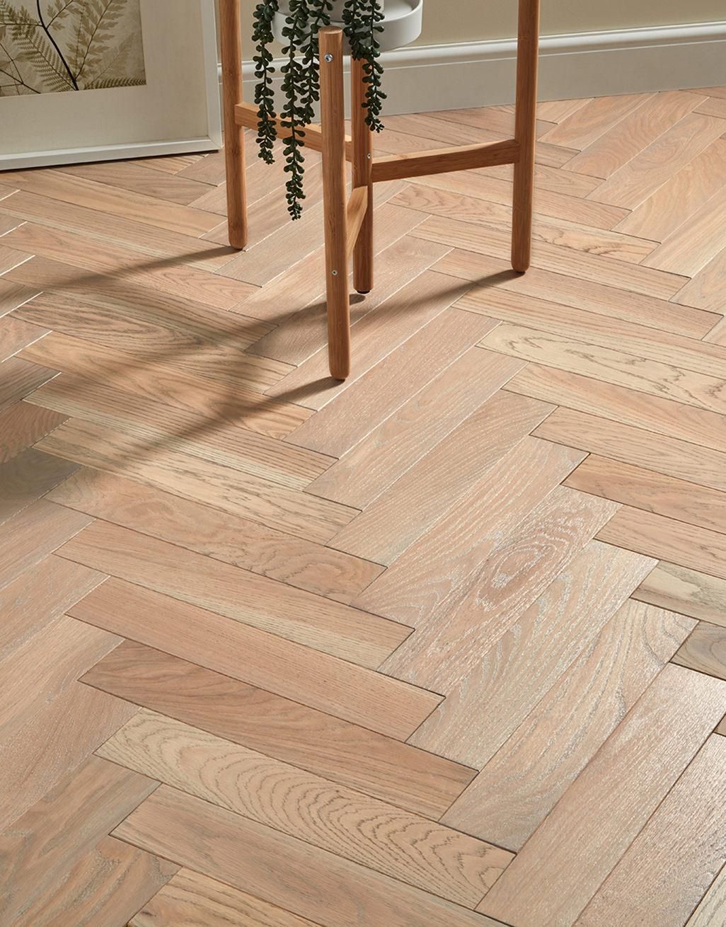 Park Avenue Herringbone Silk Grey Oak Solid Wood Flooring 1