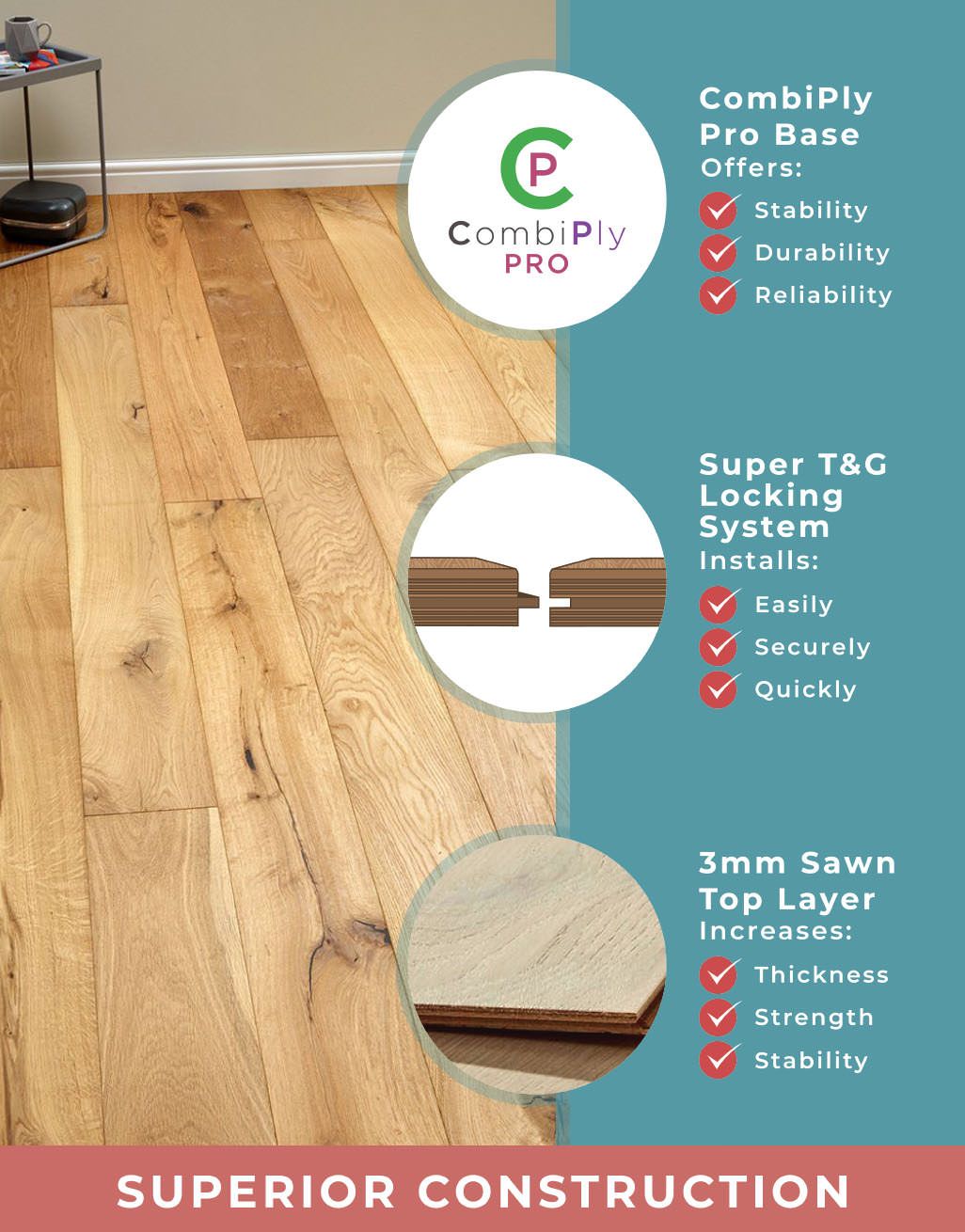 Manhattan Natural Oak Brushed & Oiled Engineered Wood Flooring 5