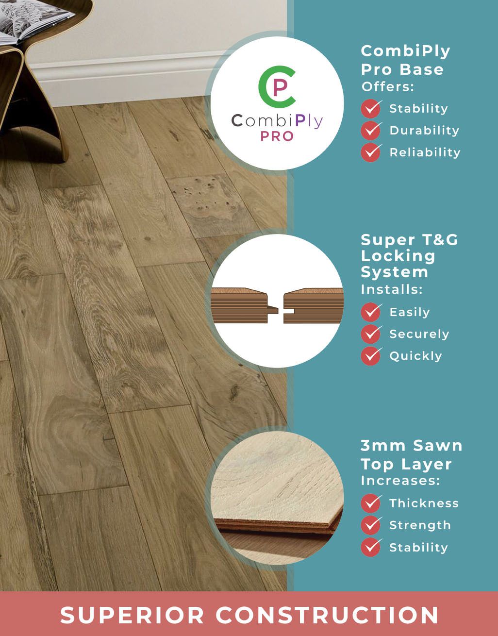 Loft Bavarian Oak Brushed Oiled & Smoked Engineered Wood Flooring 4