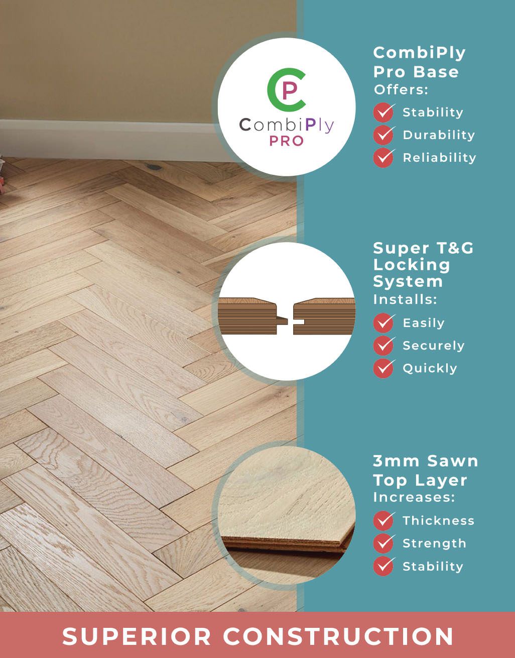 Oxford Herringbone Bavarian Oak Engineered Wood Flooring 4