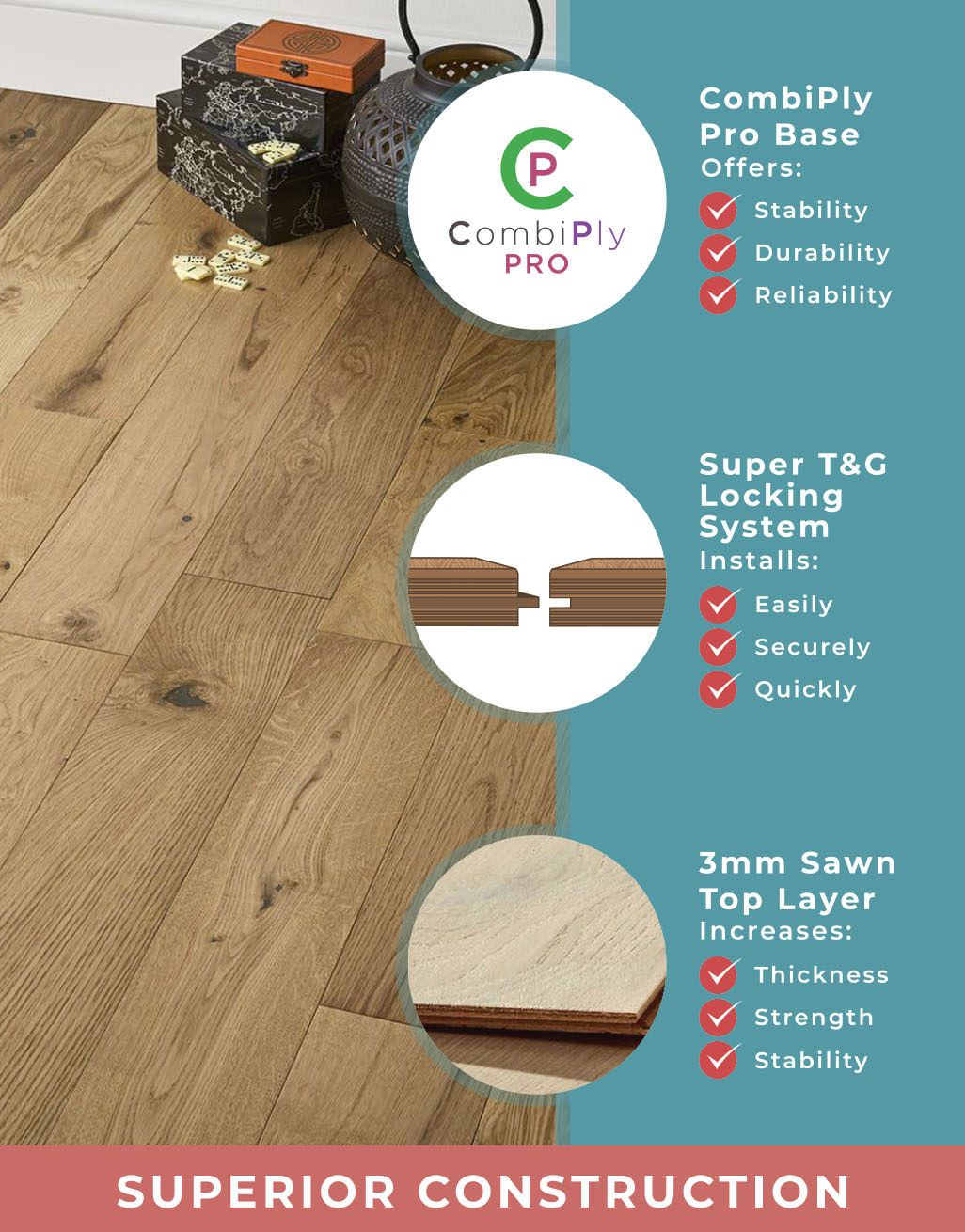 Loft Natural Oak Lacquered Engineered Wood Flooring 4