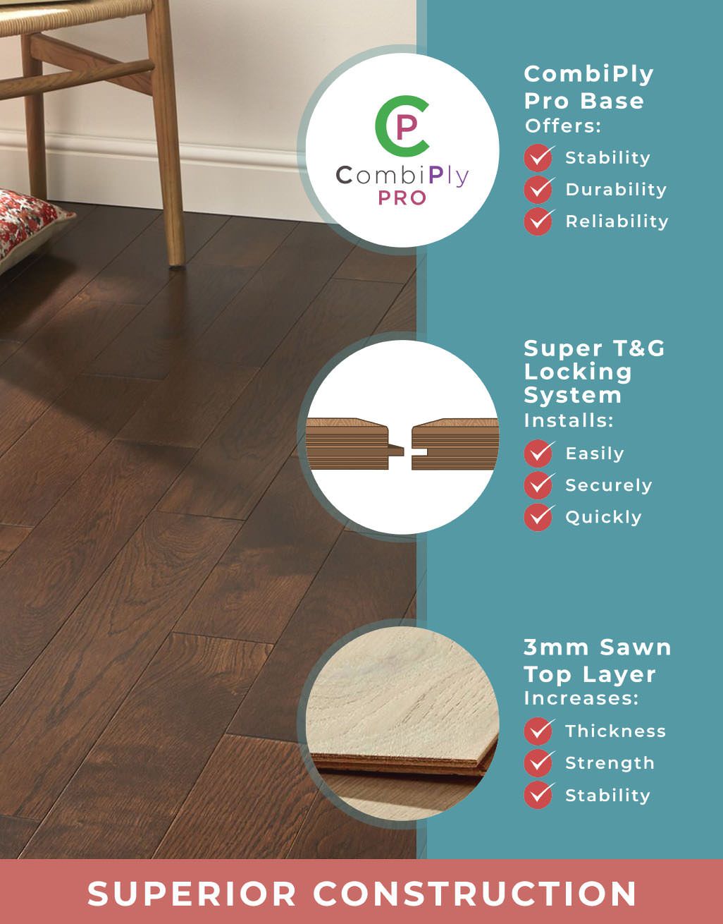 Studio Chocolate Oak Lacquered Engineered Wood Flooring 4