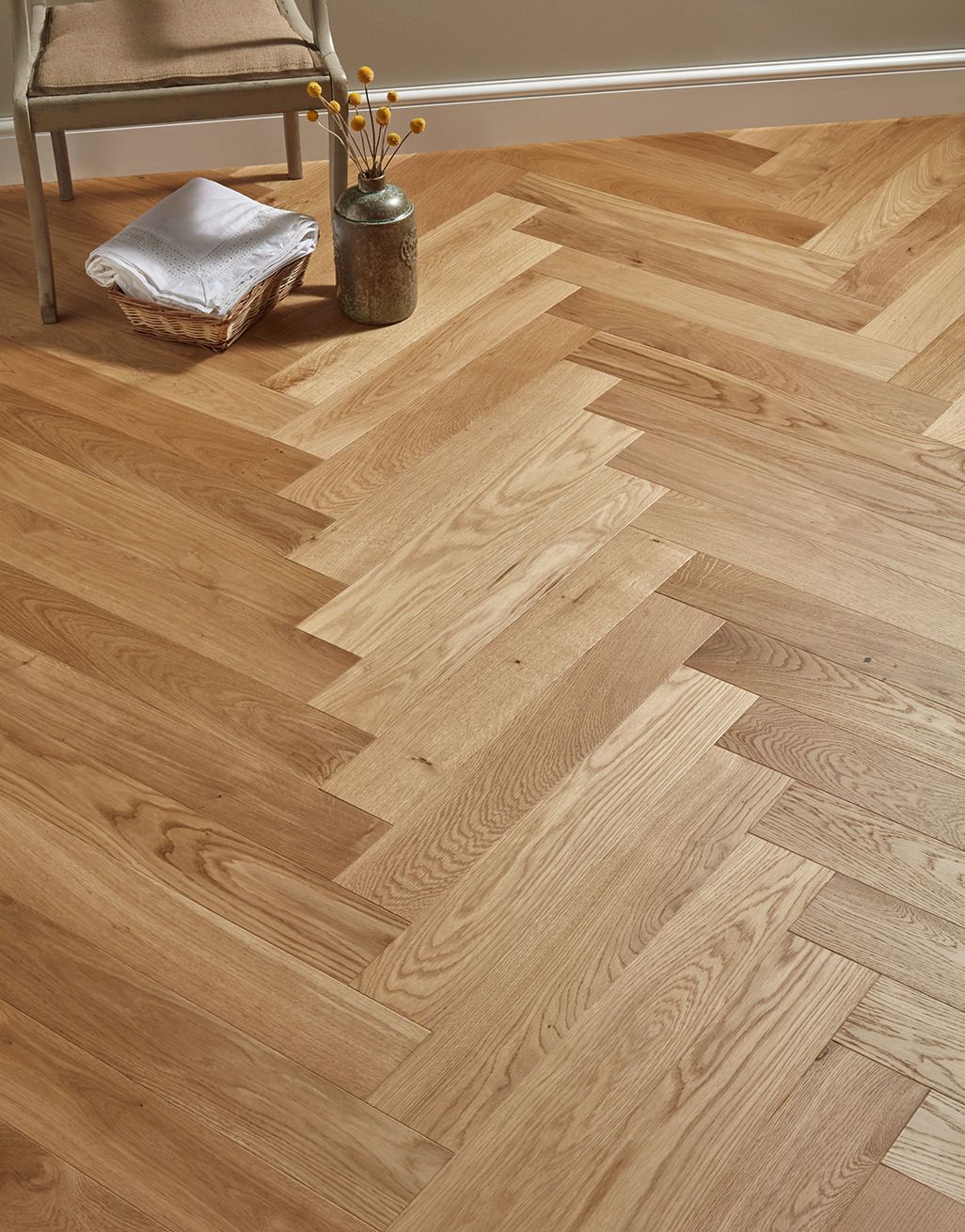 Bayswater Herringbone - Natural Oak Brushed & Lacquered Engineered Wood Flooring 1