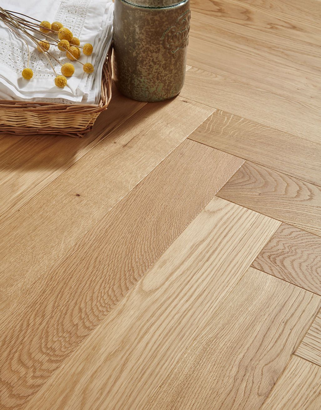 Bayswater Herringbone - Natural Oak Brushed & Lacquered Engineered Wood Flooring 2