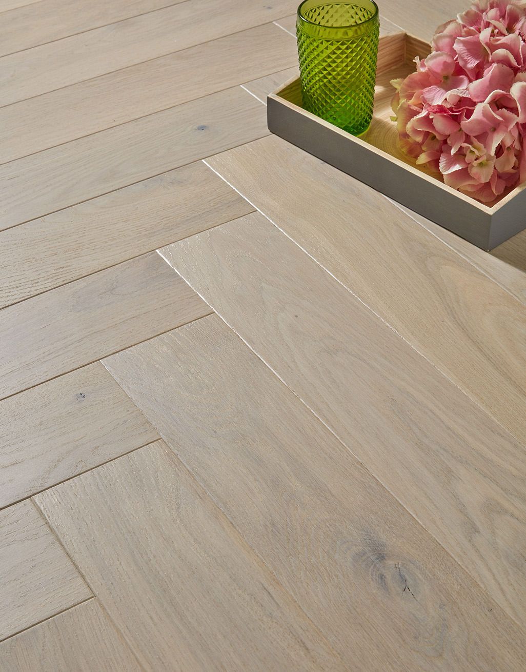 Bayswater Herringbone - Cappuccino Oak Brushed & Lacquered Engineered Wood Flooring 2