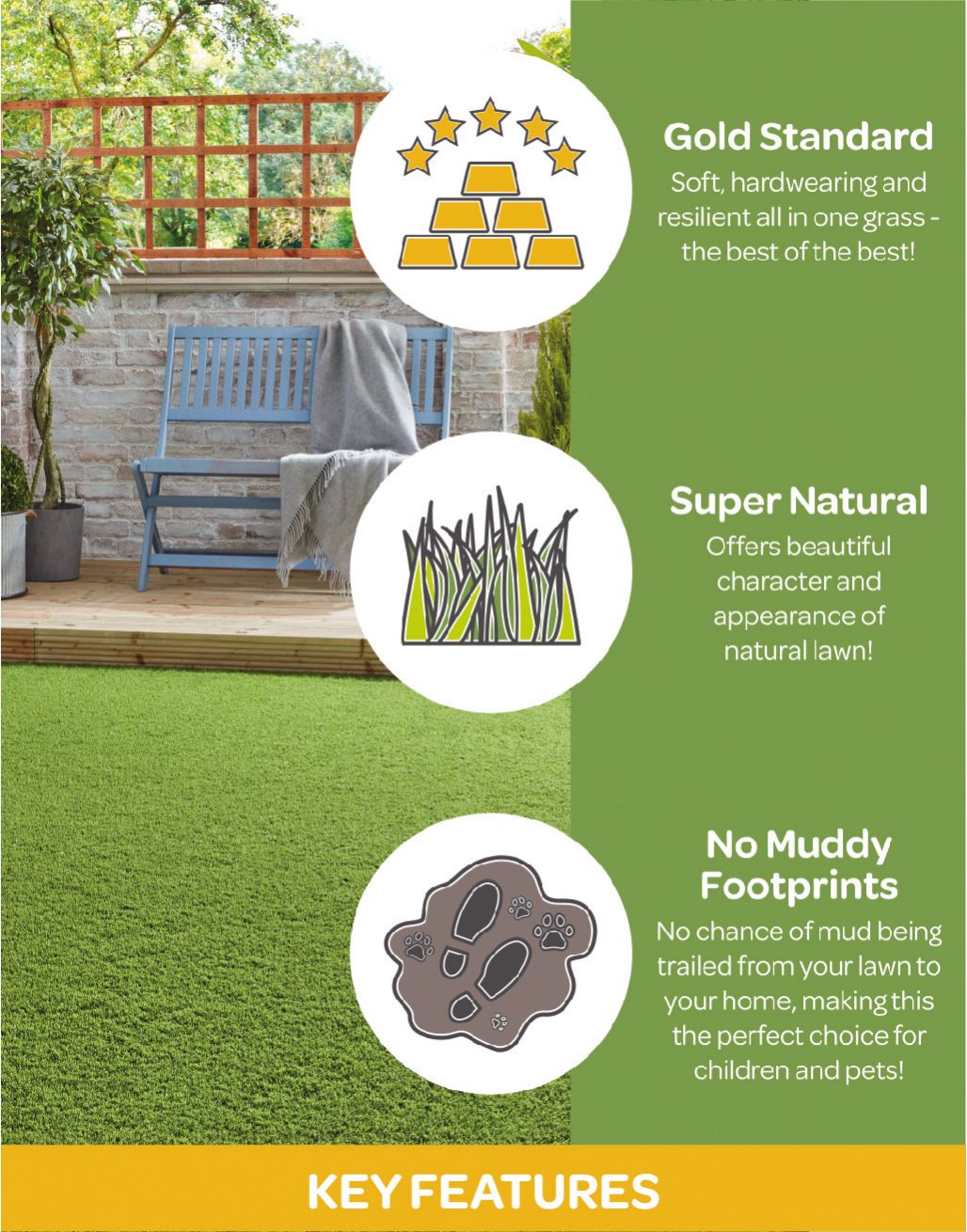 Aruba Artificial Grass | 37 mm Depth | 5 * Softness & Wear Rating |  Flooring Superstore