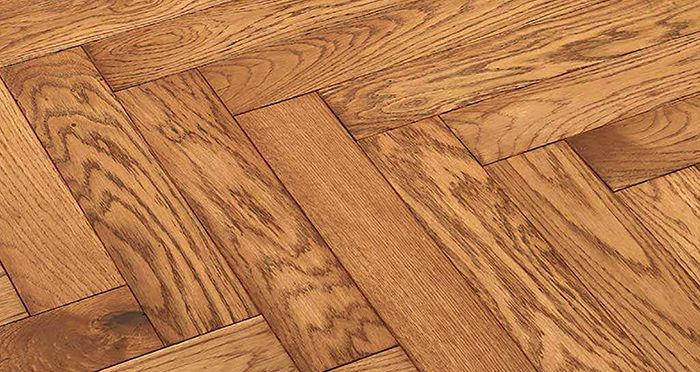 Park Avenue Herringbone Golden Oak Solid Wood Flooring - Descriptive 2