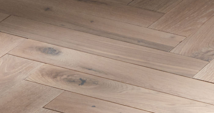 Park Avenue Herringbone Frosted Oak Solid Wood Flooring - Descriptive 2